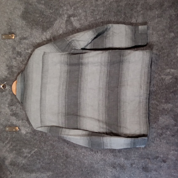 Travis Mathew Cotton Blend Fleece Lined Button Grey Black Mens Large - Picture 3 of 9